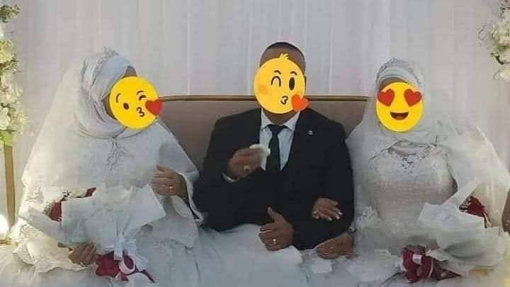 جدلٌ حول زواج جزائري بامرأتين في يوم واحد...صور 