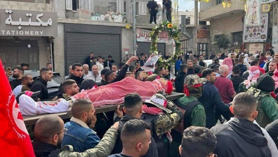 تشييع جثمان الشهيد مناع في بيت لحم