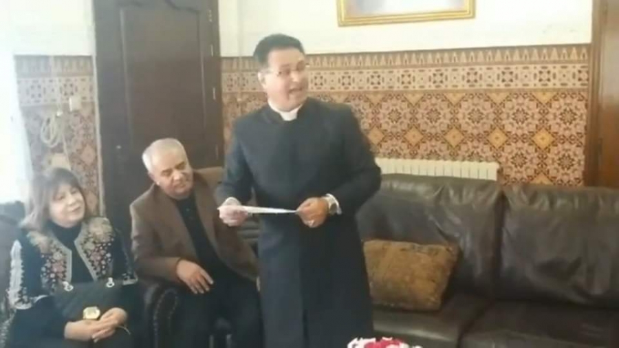سامر عازر يقدم التهنئة للسفير المغربي بالنتائج الرائعة التي حققها المنتخب المغربي في مونديال قطر