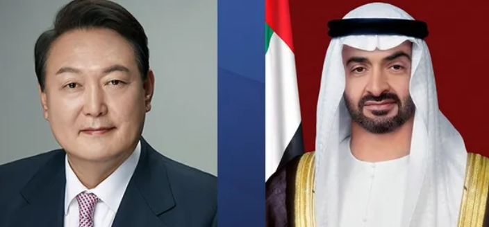 محمد بن زايد يستقبل رئيس كوريا الجنوبية في أبوظبي