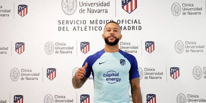 أعلن نادي أتلتيكو مدريد الاسباني لكرة القدم تعاقده مع الهولندي ممفيس ديباي قادماً من فريق برشلونة.