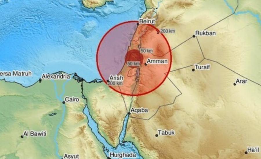 هزة أرضية في فلسطين قبل قليل