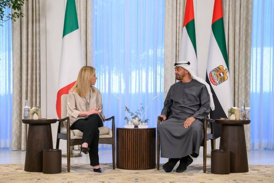 آل نهيان يستقبل رئيسة وزراء إيطاليا في الامارات
