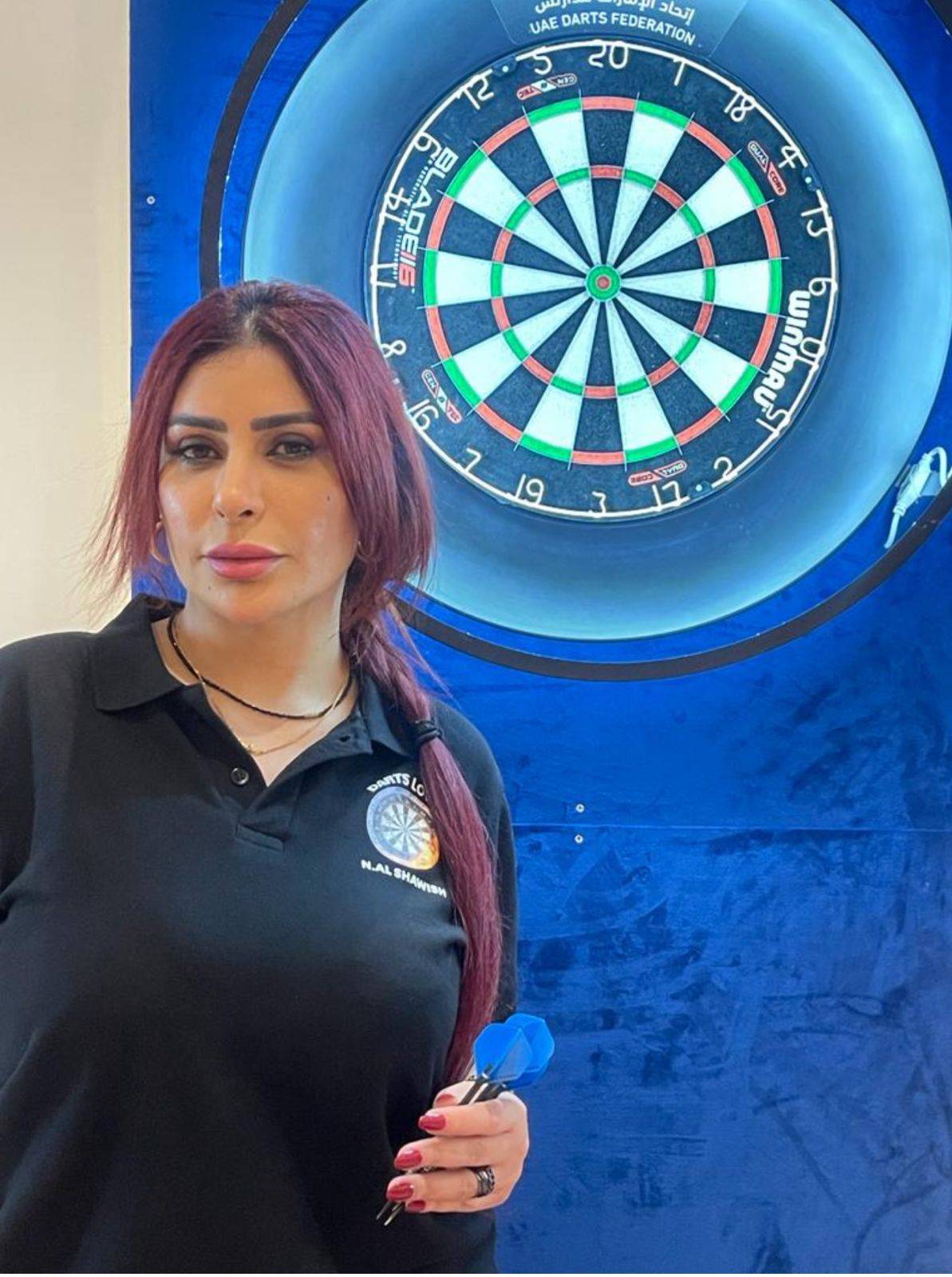 الاردنية نور  الشاويش لاعبة دارتس تشارك في البطولات الاماراتية