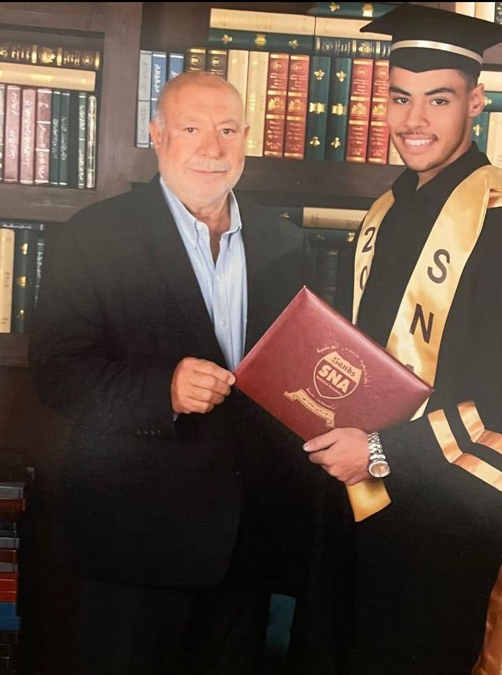 المهندس رزق البلاونه وزوجته  غادة العطيات يهنئان محمد علي بقبول ابنه سامي في جامعة مونتكلير الامريكية
