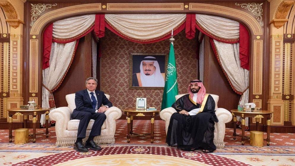 مباحثات رسمية تجمع ولي العهد السعودي بوزير الخارجية الأميركي