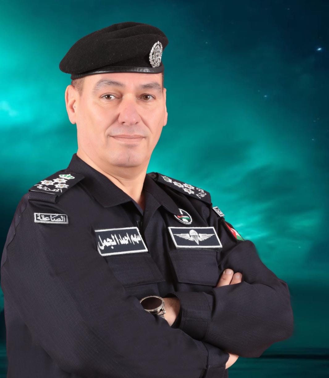 ابناء المرحوم الشيخ عبدالجبار العجوري ابو عدنان يهنئون العميد سهم الجمل  بالارادة الملكية