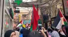 مسيرة حاشدة بمخيم برج البراجنة في بيروت دعما للمقاومة الفلسطينية