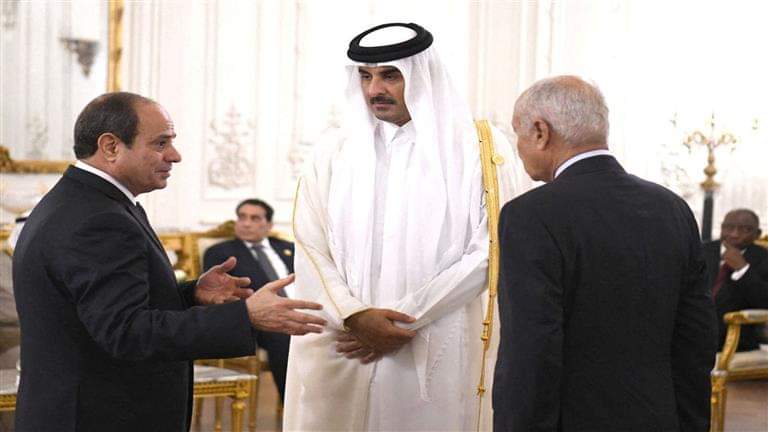 رد الرئاسة المصرية على مغادرة أمير قطر قمة القاهرة للسلام ( تفاصيل )