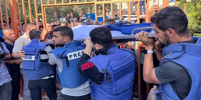 المكتب الإعلامي في غزة: 46 صحفياً فلسطينياً استشهدوا جراء عدوان الاحتلال المتواصل على القطاع