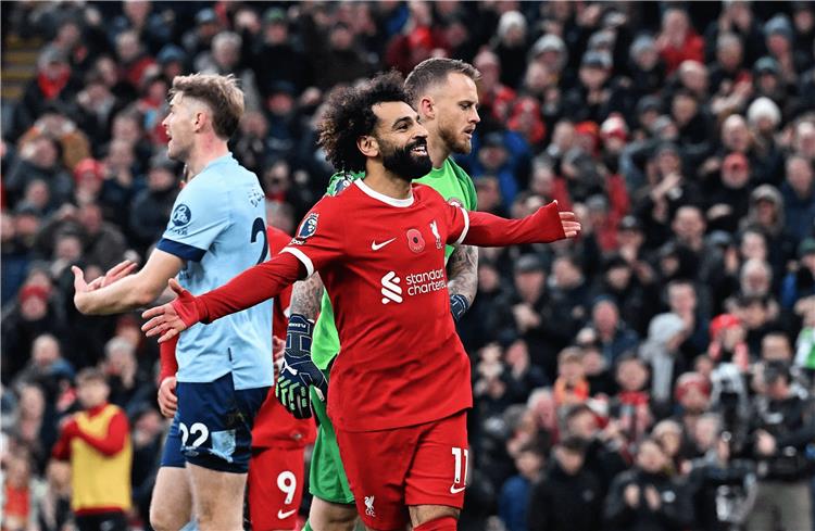 محمد صلاح يدخل التاريخ بعد هدفه في مباراة ليفربول وبرينتفورد