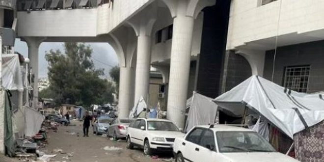 المكتب الإعلامي في غزة.. إخلاء الاحتلال مجمع الشفاء في غزة جريمة حرب
