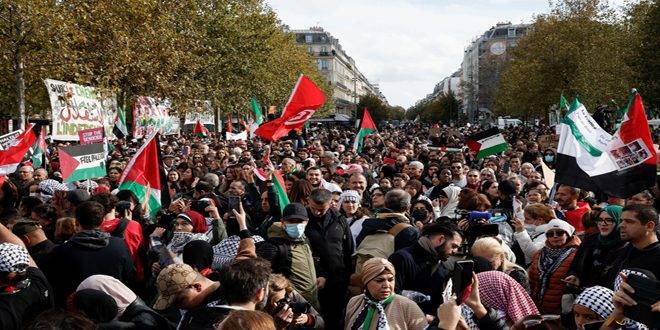 مظاهرتان في باريس وليون تنديداً باستمرار العدوان الإسرائيلي على غزة