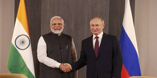 بوتين ومودي يتفقان هاتفياً على تعزيز العلاقات الإستراتيجية بين روسيا والهند