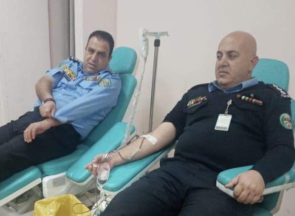 مرتبات مديرية شرطة إربد يلبون نداء الاستغاثة بالتبرع بالدم