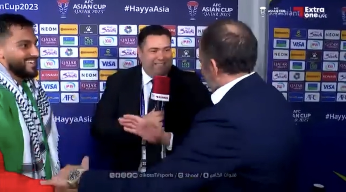 بالصور....الأمير علي يقطع لقاء قناة الكأس على الهواء..  اليوم يومهم ويعانق التعمري