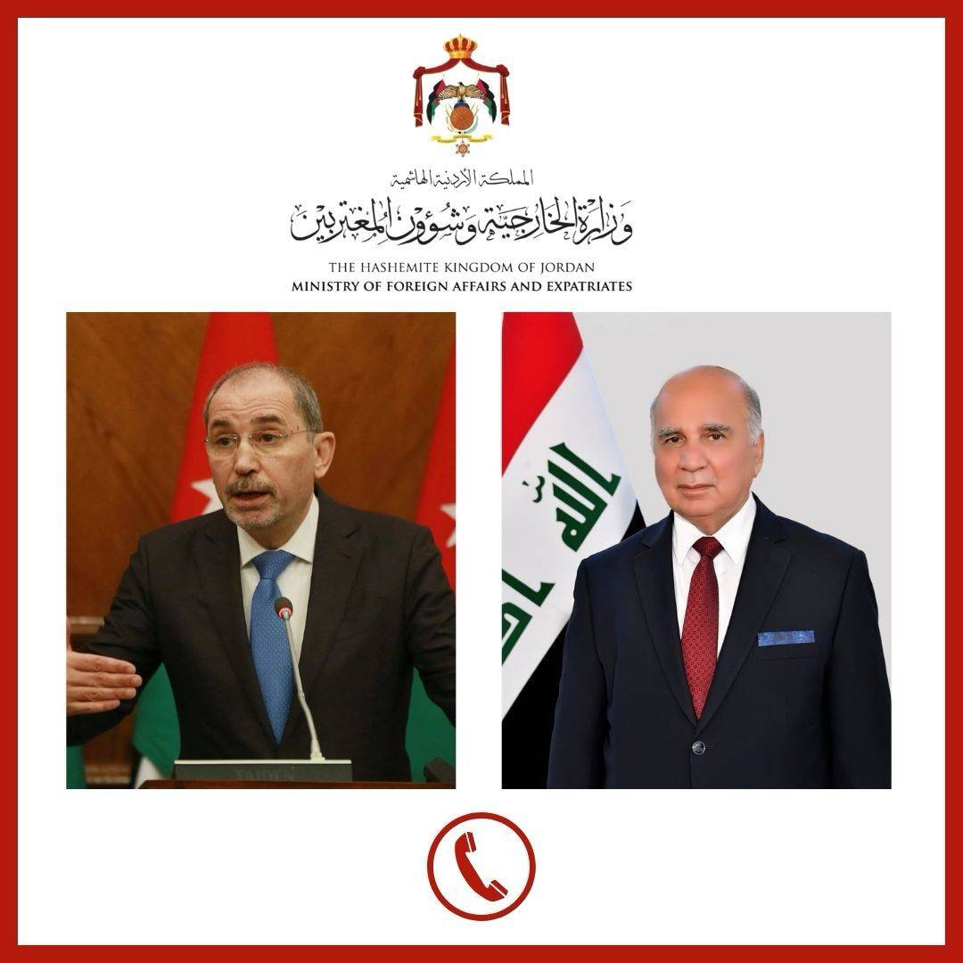الأردن والعراق يؤكدان استمرار تعاونهما لخفض التصعيد الإقليمي وتعزيز أمن المنطقة واستقرارها