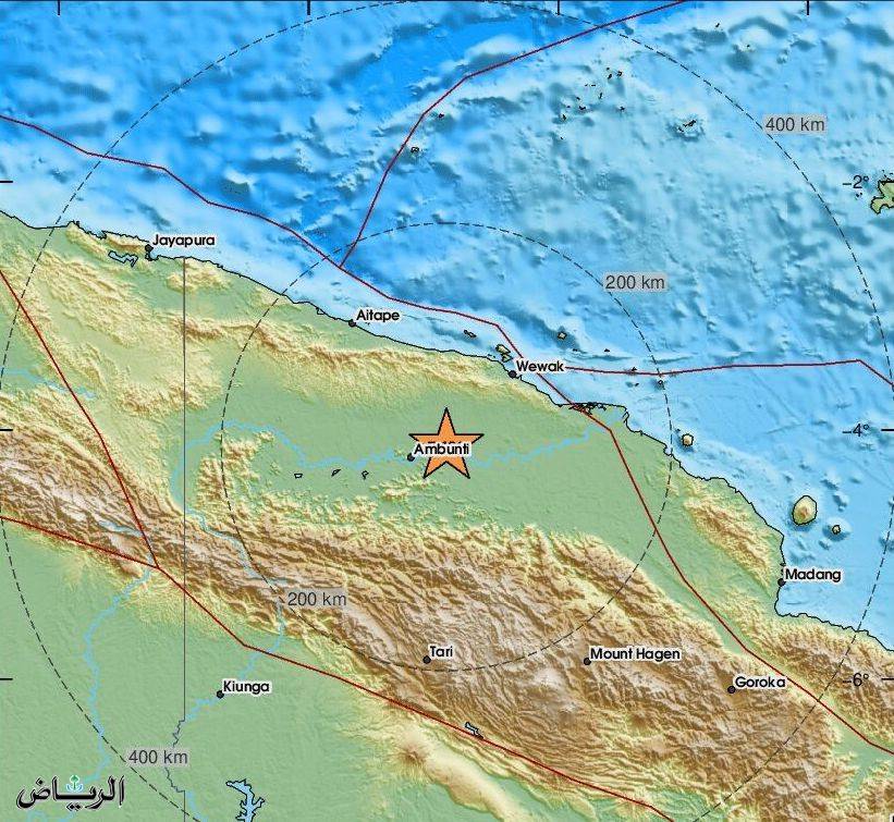 زلزال بقوة 6.9 درجات يضرب بابوا غينيا الجديدة