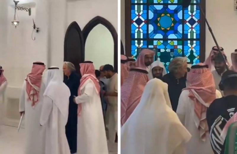 هل دخل في الإسلام؟ مدرب الهلال السعودي ”خيسوس” في جامع الملك خالد بالرياض