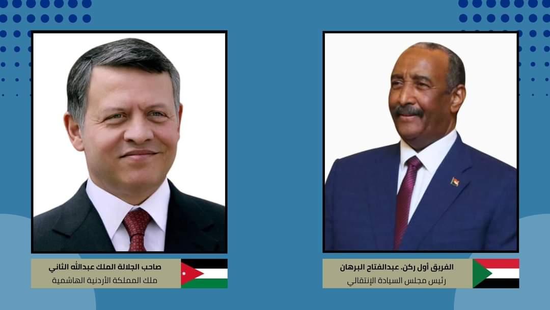 الفريق اول برهان يتلقى برقية تهنئة من جلالة الملك عبدالله الثاني بمناسبة حلول عيد الفطر المبارك