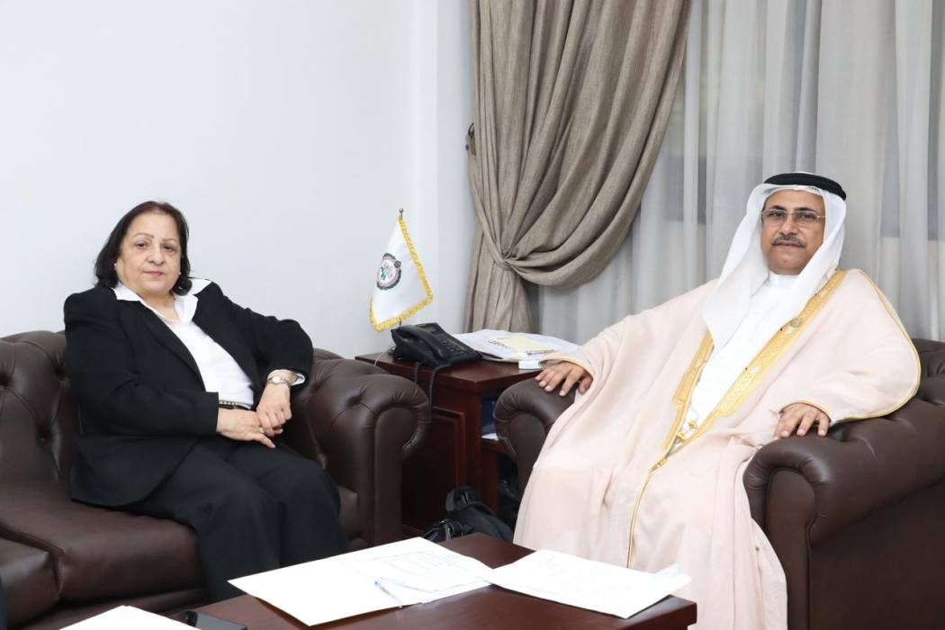 العسومي يستقبل النائبة مي الكيلة عضو البرلمان العربي الجديد عن دولة فلسطين