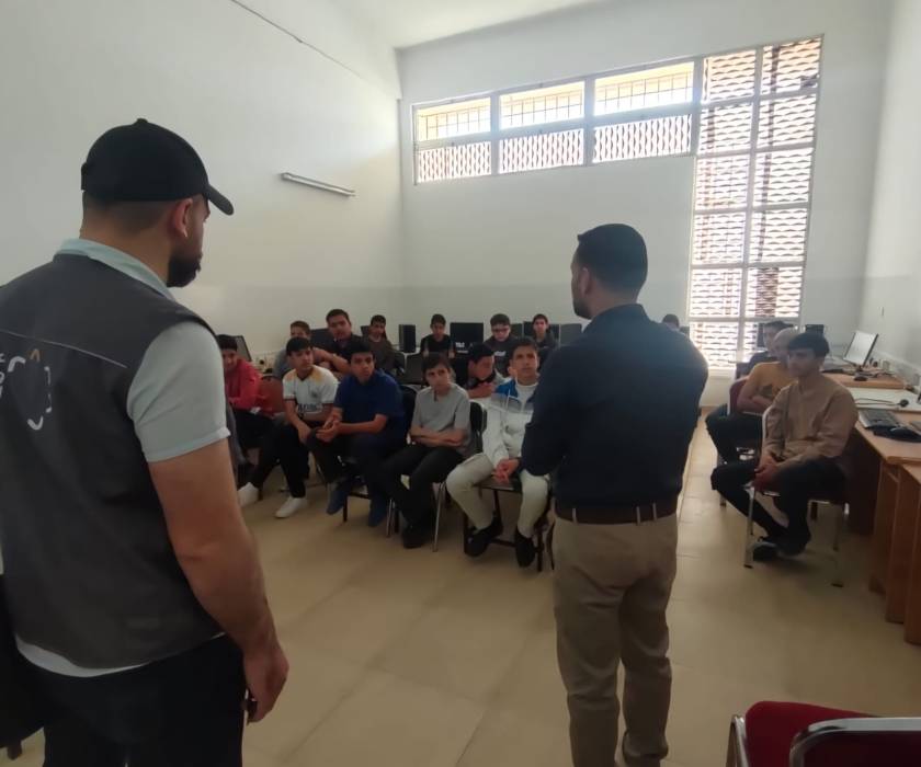 محاضرة توجيه مهني من مؤسسة ولي العهد بالتعاون مع قسم التعليم المهني و الإنتاج في مديرية تربية منطقة معان خاص ببرنامج BTEC