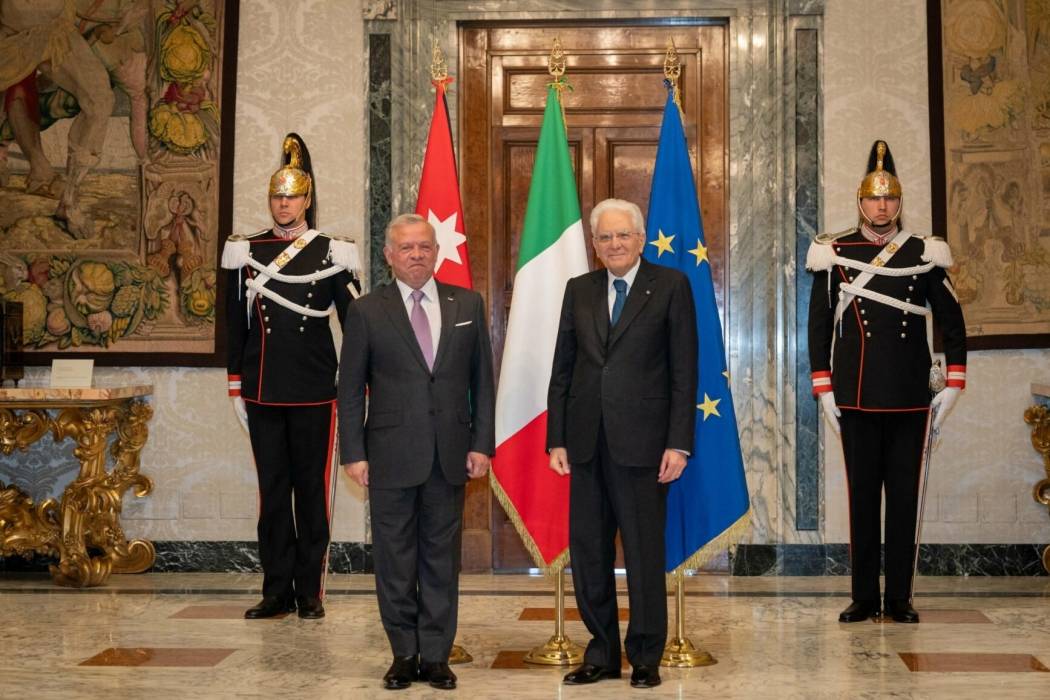الملك يعقد لقاء مع الرئيس الإيطالي ويؤكد ضرورة وقف الكارثة الإنسانية في غزة