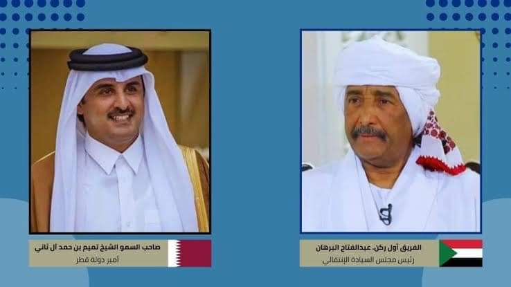 برهان  يتلقى اتصالاً هاتفياً من أمير دولة قطر