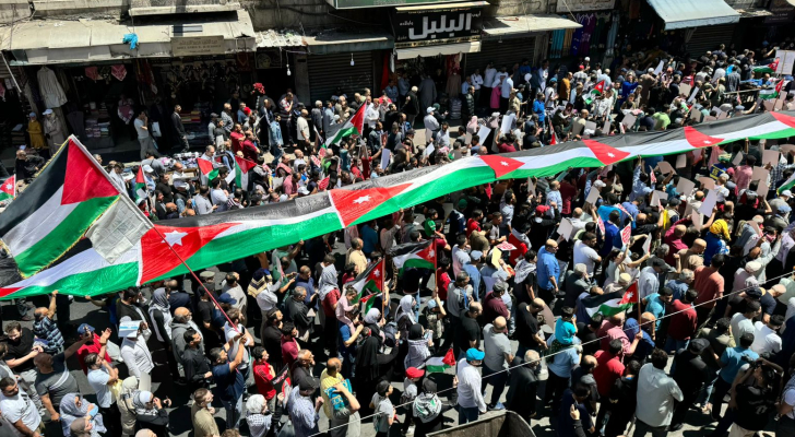 الأردن..مسيرة حاشدة وسط البلد تنديدا باستمرار العدوان الإسرائيلي على غزة