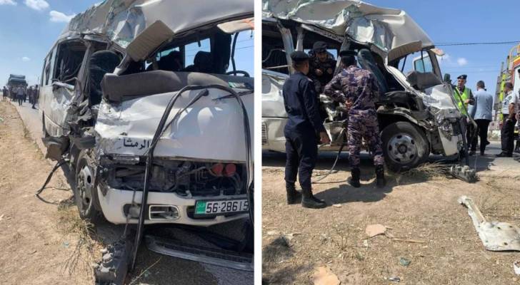 إصابة 13 شخصا بحادث سير على طريق اربد  الرمثا