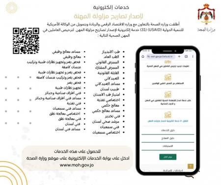 إتاحة إصدار تصاريح مزاولة 31 مهنة صحية إلكترونيا