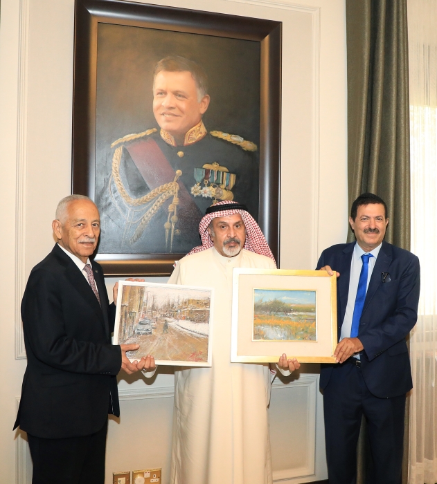 رئيس الديوان الملكي العيسوي يستقبل الفنان التشكيلي الكويتي التميمي بحضور المؤرخ العرموطي...صور