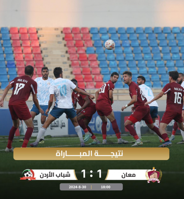 تعادل معان وشباب الأردن في أول جولات بطولة الدرع