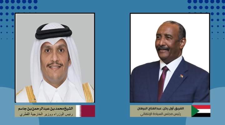 البرهان يتلقى برقية تعزية من  رئيس مجلس الوزراء ووزير الخارجية القطري في ضحايا إنهيار سد أربعات
