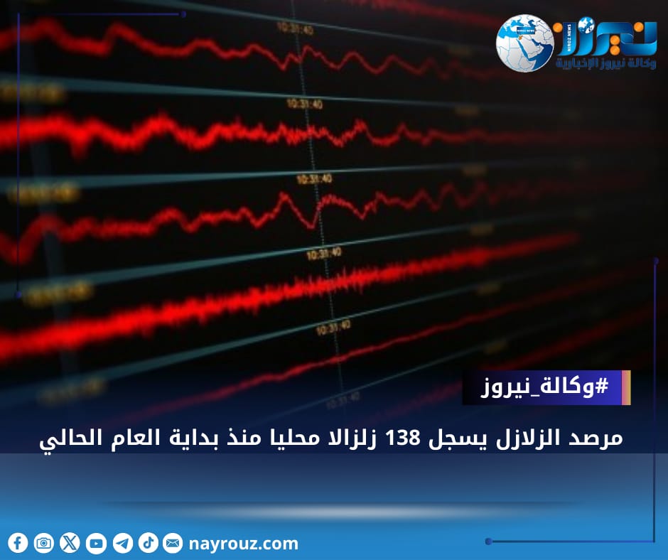 مرصد الزلازل يسجل 138 زلزالا محليا منذ بداية العام الحالي