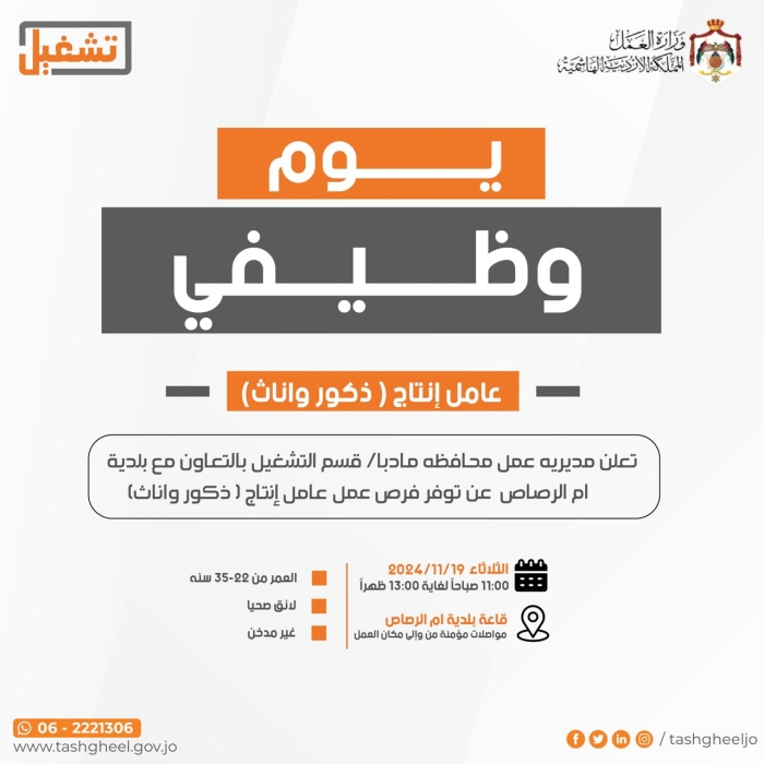 توفر فرص عمل للذكور والإناث في شركة التراث والخبرة والجودة لصناعة وبيع السكاكر والشوكولا بمادبا ...تفاصيل