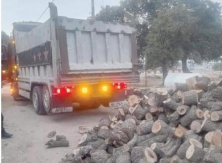 عملية كبيرة .. ضبط مركبة محملة بـ10 أطنان أحطاب في عجلون