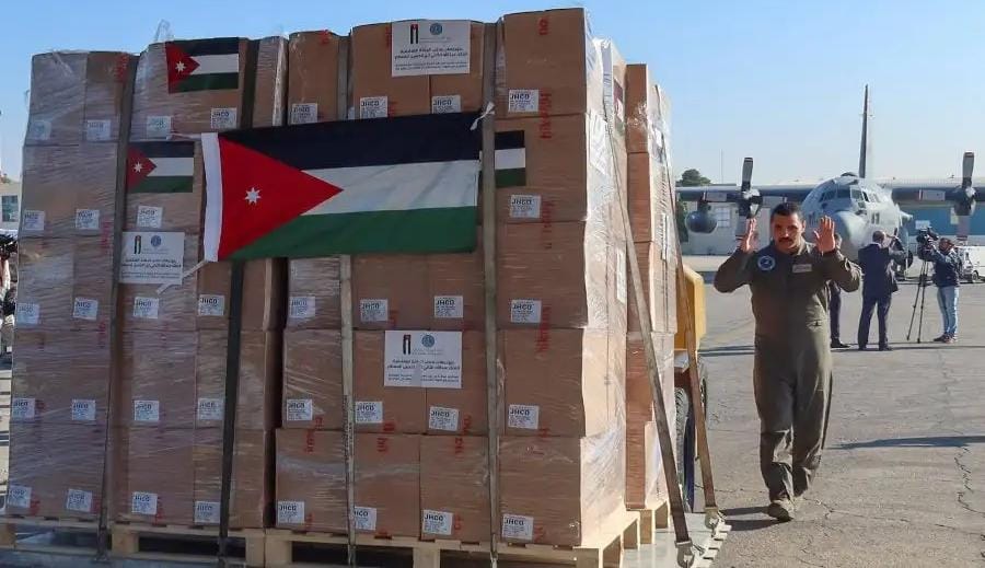 الأردن يواصل دعمه لغزة بإرسال آلاف الخيام للمتضررين