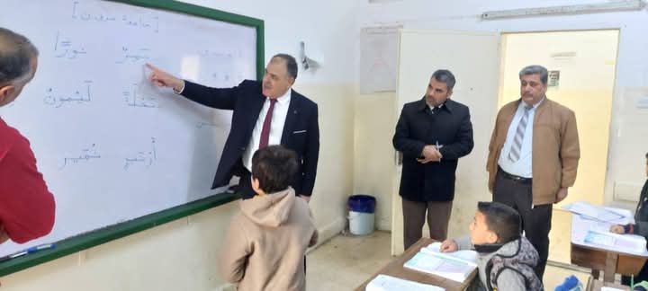 العبيدات يتفقد سير العملية التعليمية في مدارس جفين بلواء الكورة.