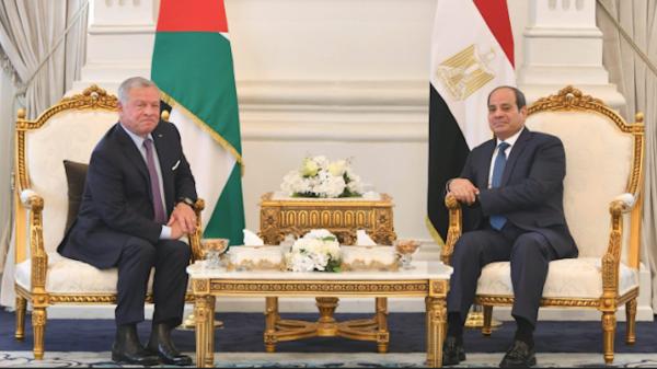 الملك والسيسي يشددان على موقفهما  المشترك الرافض لتهجير الفلسطينيين