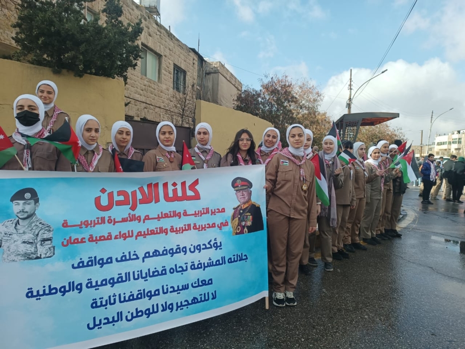 قصبة عمان تشارك في استقبال جلالة الملك عبدالله الثاني وولي عهده الأمين