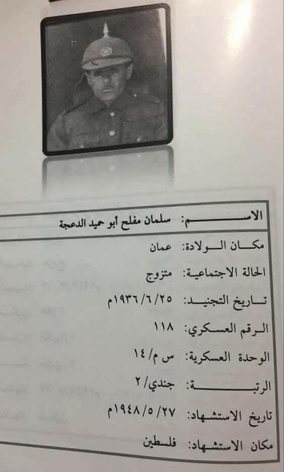 الشهيد أبو عارف: أول شهداء الجيش العربي في فلسطين