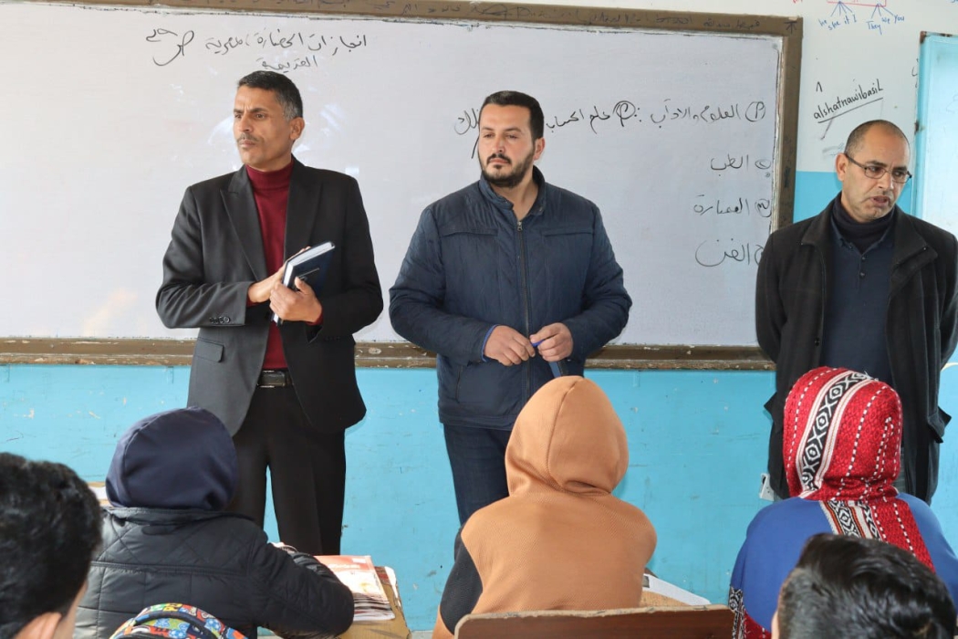 المساعيد يتفقد مدرستي المنصورة الثانوية للبنين وجابر بن حيان الاساسية للبنين