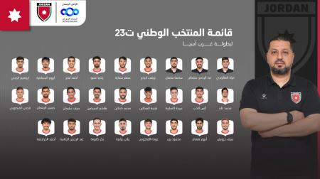 منتخب الكرة تحت سن 23 يعلن قائمته النهائية لبطولة غرب آسيا