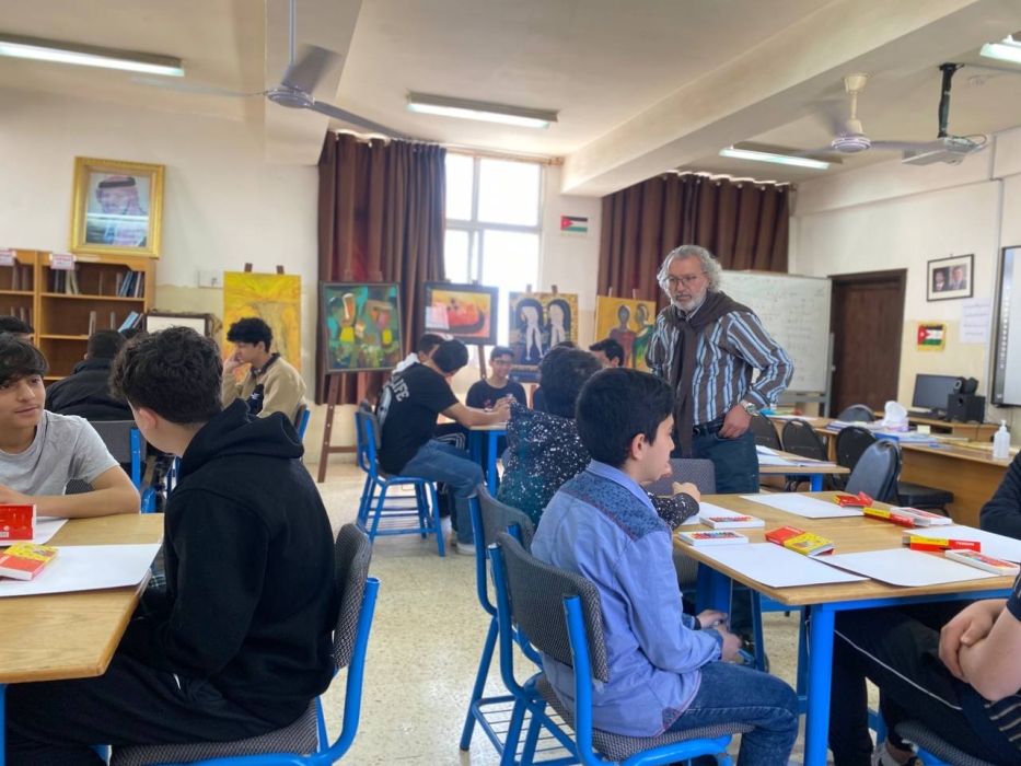 لواء الجامعة تطلق ورشة التعبير بالرسم للمساواة بين الجنسين في التعليم في مدرسة المهلب بن أبي صفرة الأساسية للبنين.