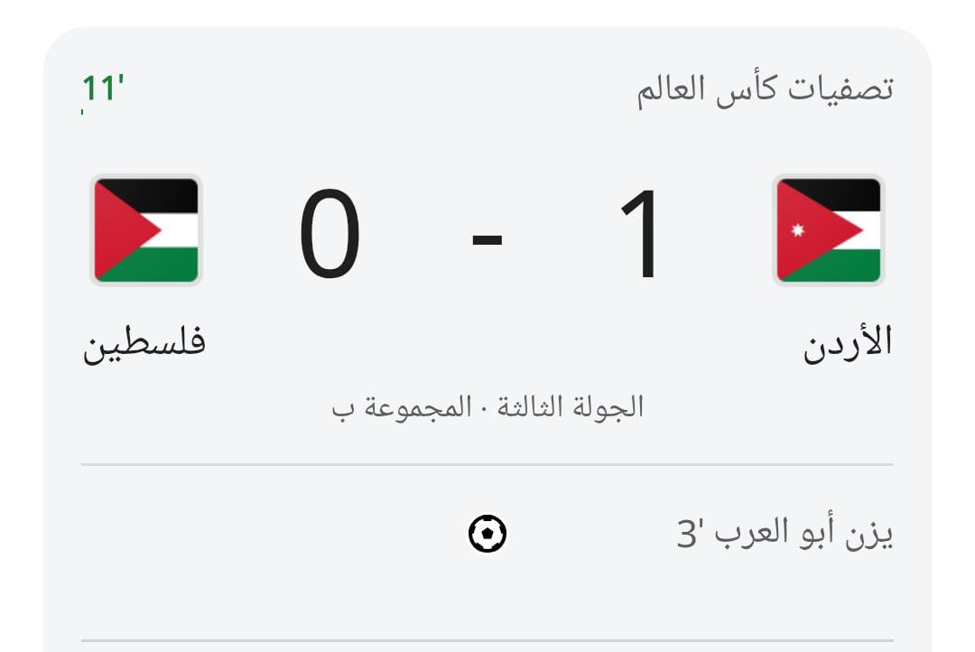 يزن العرب يحرز الهدف الأول لمنتخبنا الوطني ضد منتخب فلسطين