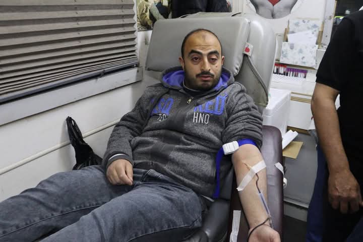 حملة تبرع بالدم في لواء سحاب لدعم قطاع غزةـ صور