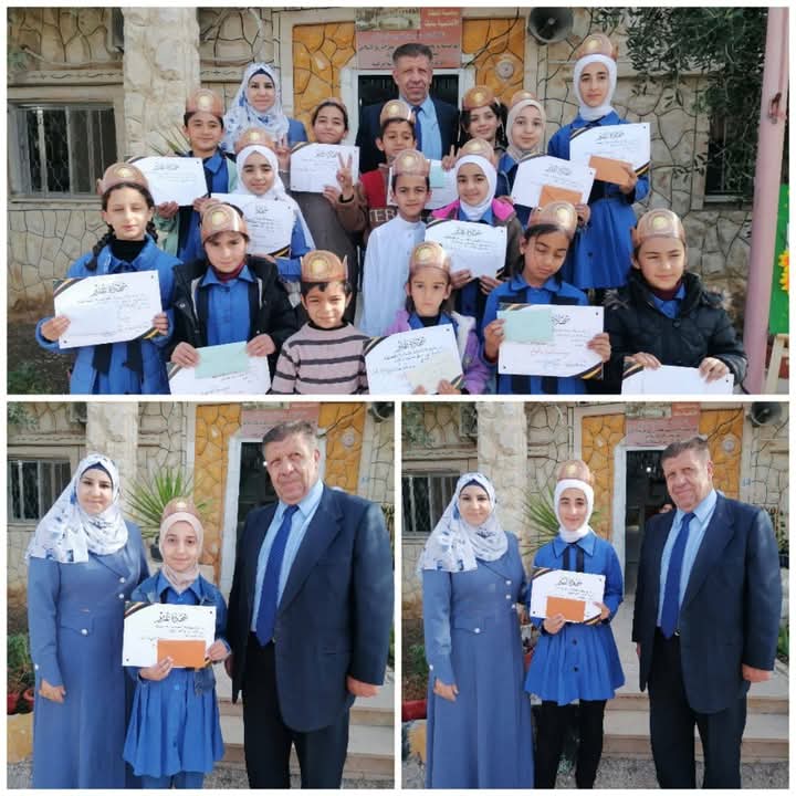 مدير الشؤون التعليمية بلواء الكورة يكرّم الطلبة الفائزين بمسابقة القرآن ربيع قلوبنا في مدرسة إشبيلية الأساسية المختلطة.