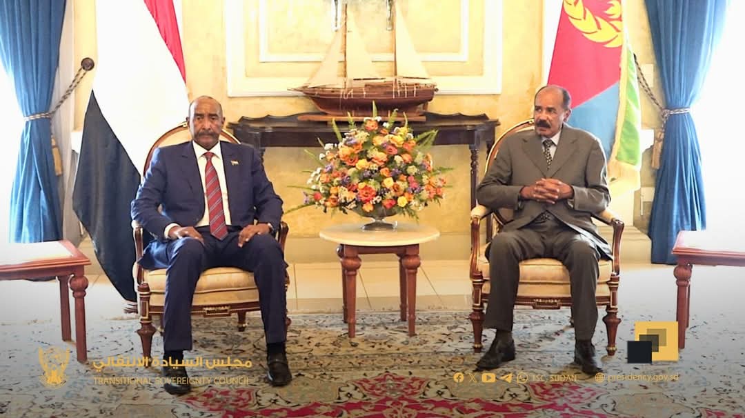 البرهان وأفورقي يؤكدان عزمهما على الإرتقاء بالعلاقات ودفعها إلى آفاق أرحب
