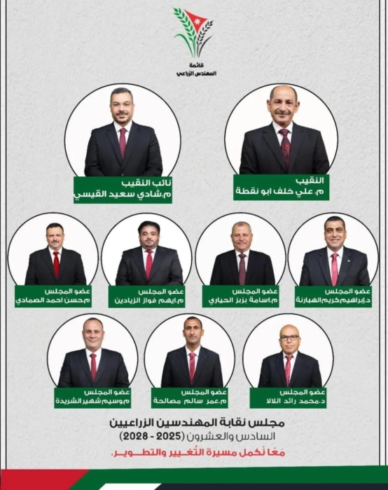 الفائزون في انتخابات المهندسين الزراعيين  أسماء